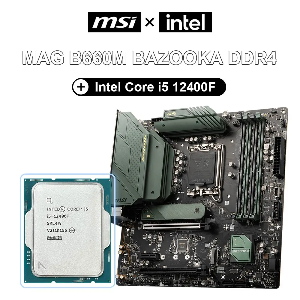Процессор Intel Core I5 12400F + MSI New MAG B660M базока DDR4 материнская плата 128G LGA1700 SATA3 M.2 PCI-E 4,0 USB3.2 Mirco-ATX плакат Маэ
Процессор Intel Core I5 12400F + MSI New MAG B660M базока DDR4 материнская плата 128G LGA1700 SATA3 M.2 PCI-E 4,0 USB3.2 Mirco-ATX плакат Маэ