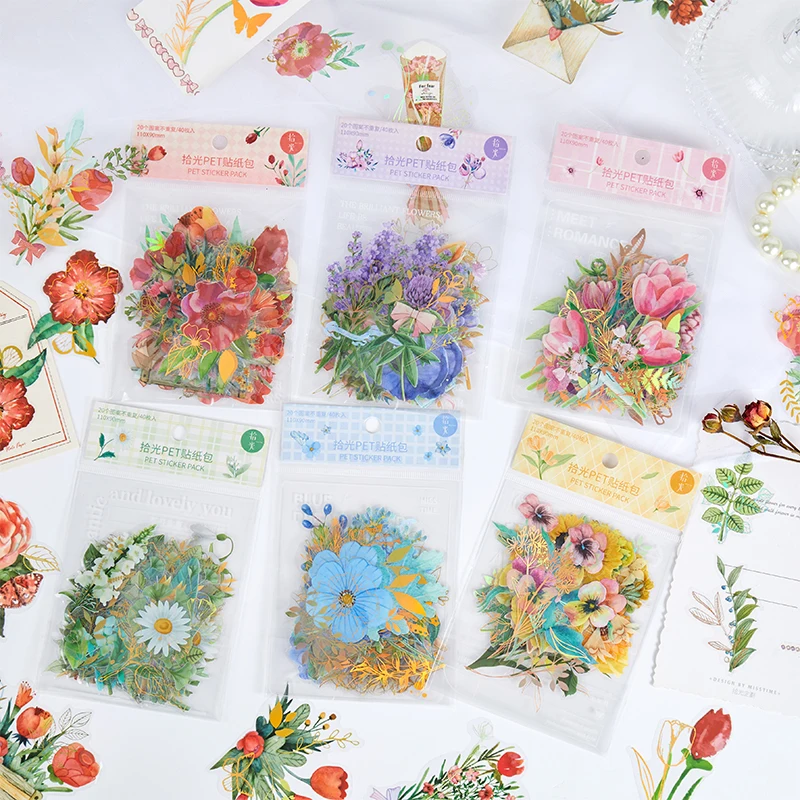 Journamm 40pcs/pack PET Bronzing Craft Floral Sticker Decor Junk Journal DIY Scrapbooking Adhesive Waterproof Sticker Stationery
Journamm 40pcs/pack PET Bronzing Craft Floral Sticker Decor Junk Journal DIY Scrapbooking Adhesive Waterproof Sticker Stationery