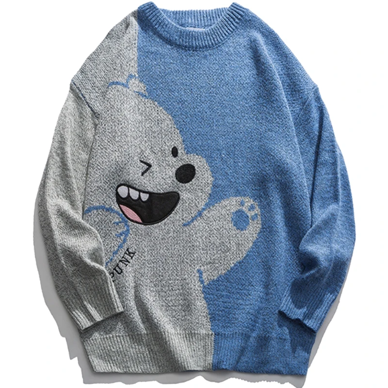 Свитер мужской оверсайз в стиле хип-хоп, повседневный вязаный пуловер свободного покроя в стиле японского мультяшного медведя, винтажная уличная одежда, зима
Свитер мужской оверсайз в стиле хип-хоп, повседневный вязаный пуловер свободного покроя в стиле японского мультяшного медведя, винтажная уличная одежда, зима