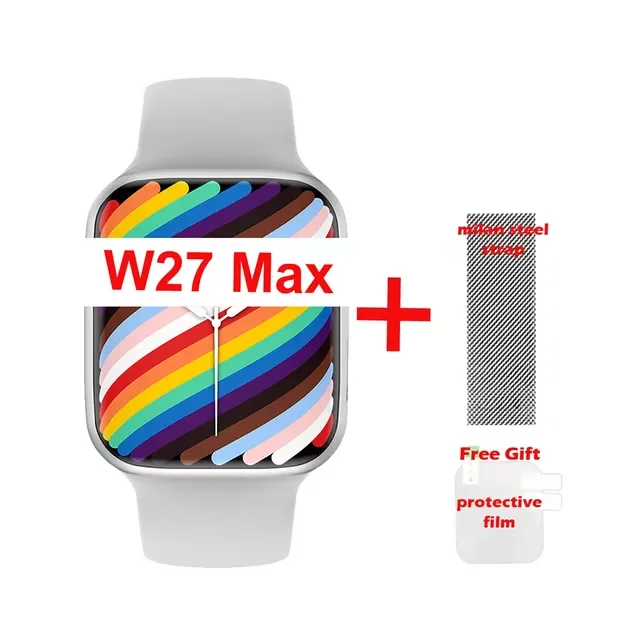 Смарт-часы IWO W27 PRO для мужчин и женщин NFC Siri BT Беспроводная зарядка монитор сна