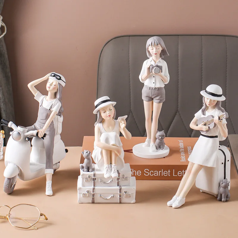 Home Decorative Travel Girl Figurine Decoration Ornaments Sculpture for Interior Kawaii Room Decor Desk Accessories Girl Figures
Home Decorative Travel Girl Figurine Decoration Ornaments Sculpture for Interior Kawaii Room Decor Desk Accessories Girl Figures