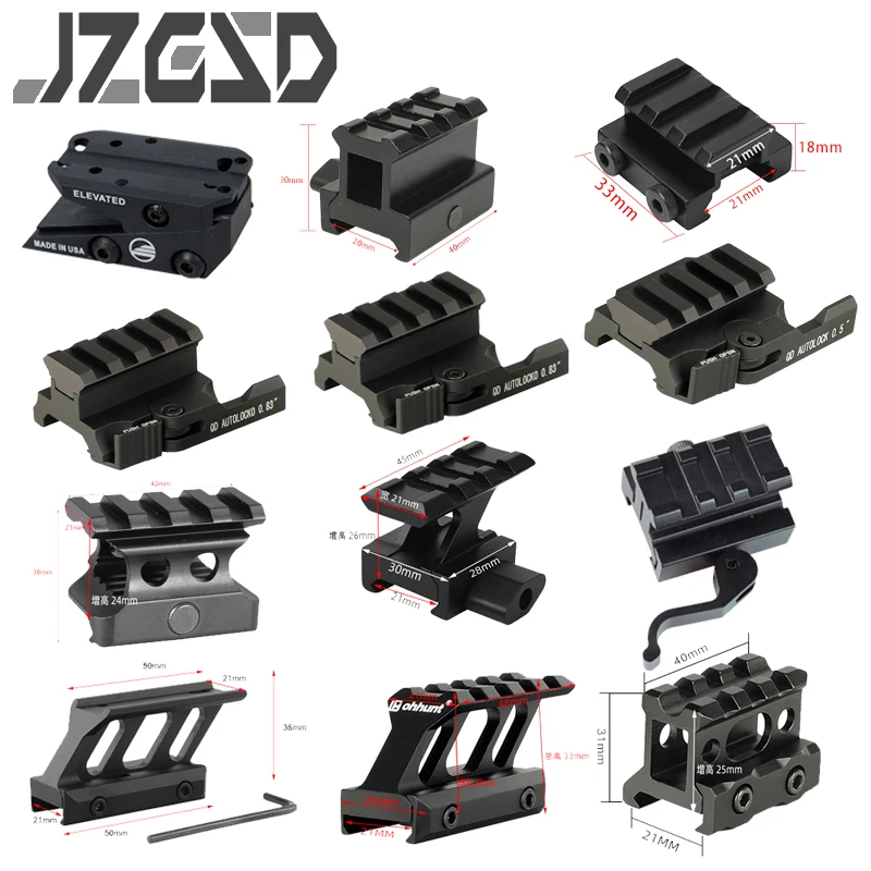 Tactical Riser Scope Mount 0.5" High 3 5 Slots Mini 20mm Picatinny Weaver Rail Rifle AR15 T1 T2 RMR Sight mount Hunting Weapon
Tactical Riser Scope Mount 0.5" High 3 5 Slots Mini 20mm Picatinny Weaver Rail Rifle AR15 T1 T2 RMR Sight mount Hunting Weapon