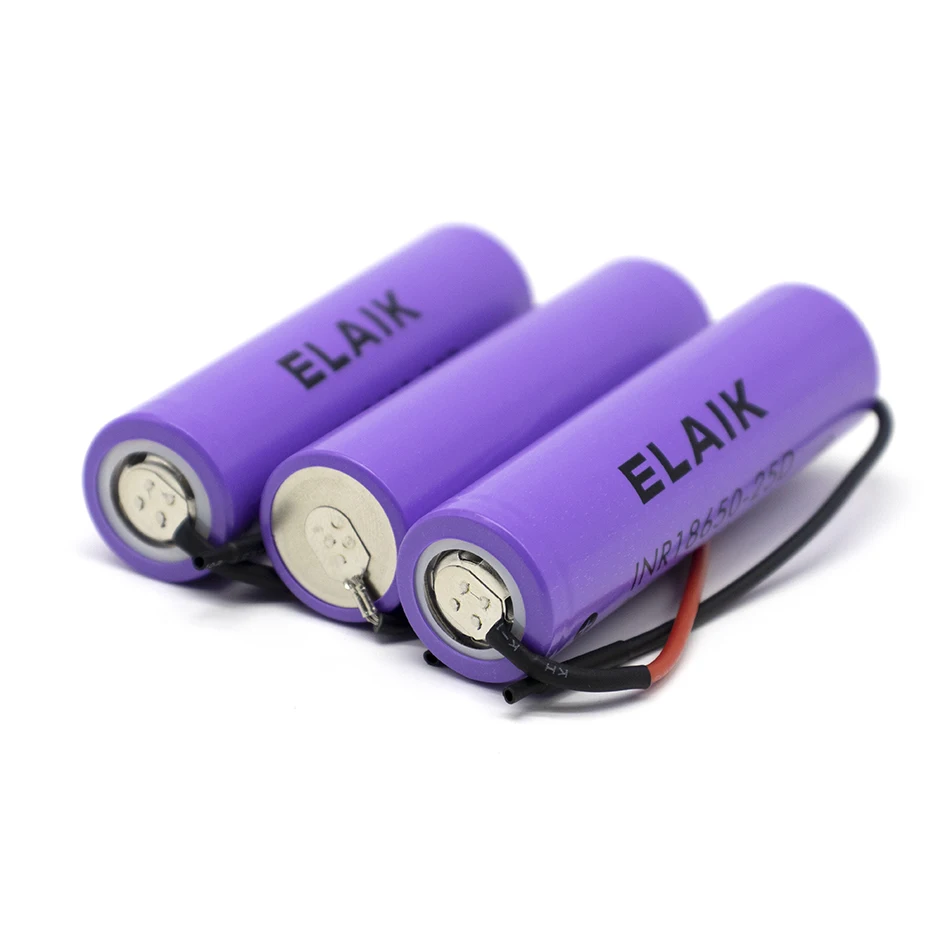 ELAIK INR18650 3.7V 2500mAh*12pcs Rechargeable lithium battery power battery Stable performance 20A battery 25D-Wire cell
ELAIK INR18650 3.7V 2500mAh*12pcs Rechargeable lithium battery power battery Stable performance 20A battery 25D-Wire cell