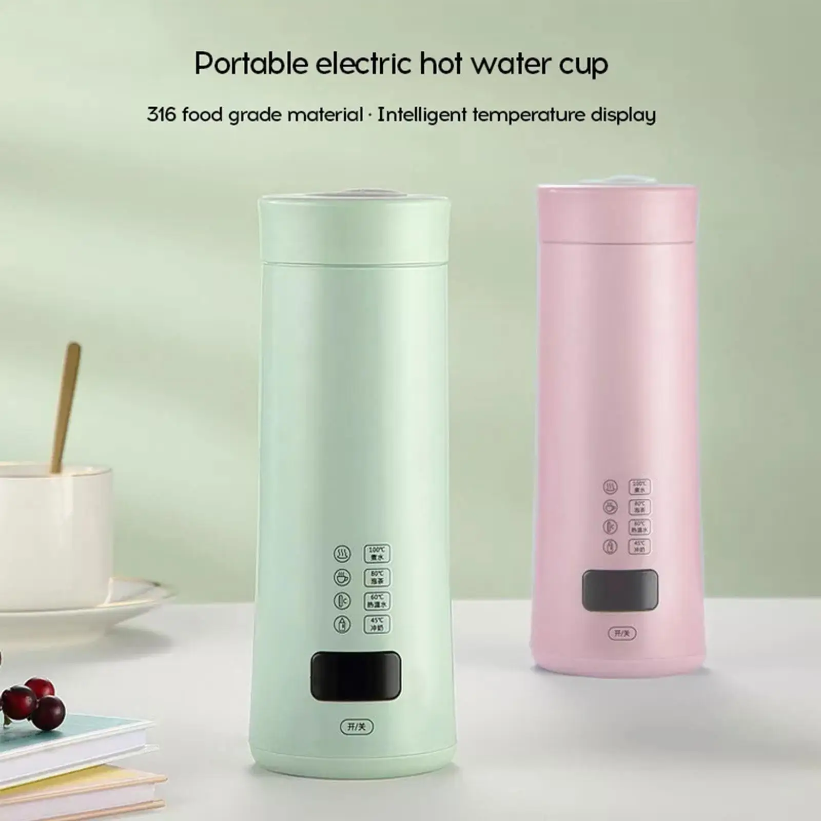 450ml Portable Electric Kettles With Smart Temperature Control Cup Make Tea Coffee Travel Boil Water Kettle Kitchen Appliances
450ml Portable Electric Kettles With Smart Temperature Control Cup Make Tea Coffee Travel Boil Water Kettle Kitchen Appliances