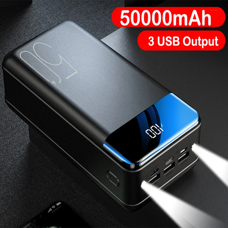 Outdoor must-have super large capacity battery life 50000 mAh portable mobile power bank dual LED flashlight classic white black
Outdoor must-have super large capacity battery life 50000 mAh portable mobile power bank dual LED flashlight classic white black