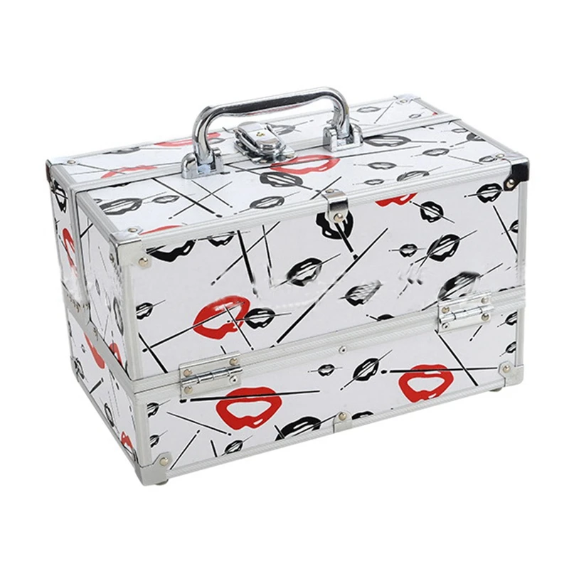 Makeup Train Case Portable Cosmetic Box Jewelry Organizer with Mirror 2-Tier Trays with Handle Makeup Storage Box
Makeup Train Case Portable Cosmetic Box Jewelry Organizer with Mirror 2-Tier Trays with Handle Makeup Storage Box