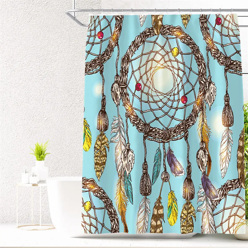 Boho Dreamcatcher Shower Curtain Feather Shower Curtain Liner Waterproof 3D Print Blue Bath Curtain For Bathroom Decor With Hook
Boho Dreamcatcher Shower Curtain Feather Shower Curtain Liner Waterproof 3D Print Blue Bath Curtain For Bathroom Decor With Hook