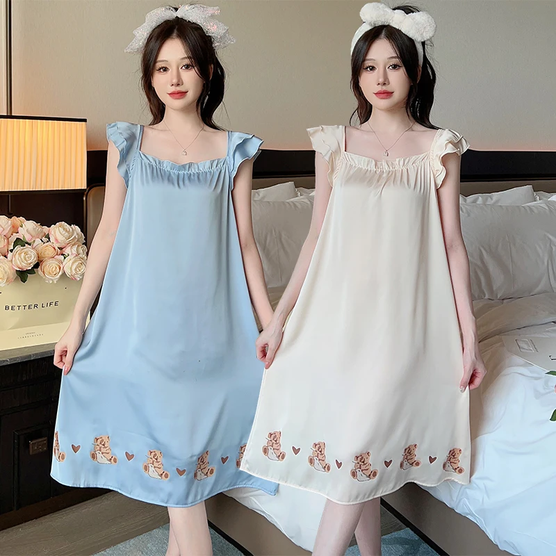 2023 New Summer Short Sleeve Silk Satin Nightgowns for Women Cute Cartoon Sleepwear Homewear Nightdress Night Dress Home Nighty
2023 New Summer Short Sleeve Silk Satin Nightgowns for Women Cute Cartoon Sleepwear Homewear Nightdress Night Dress Home Nighty