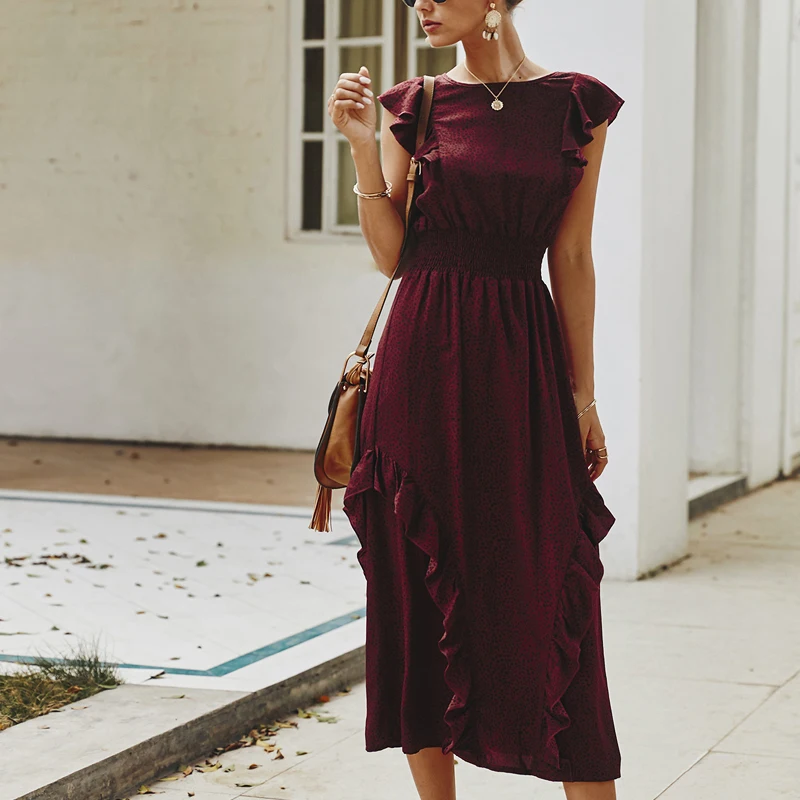 Elegant Beach Ruffles Midi Dresses Women 2021 Summer Fashion Print Dot Boho Vacation Dress Women Cottagecore Vestidos Robe Sexy
Elegant Beach Ruffles Midi Dresses Women 2021 Summer Fashion Print Dot Boho Vacation Dress Women Cottagecore Vestidos Robe Sexy