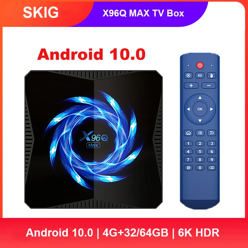 

X96Q MAX Smart TV BOX 4K 2.4G&5G Wireless WIFI Android 10.0 Set Top Box 4GB BT 5.0 Quar Core HDR Allwinner H616 Media Player
