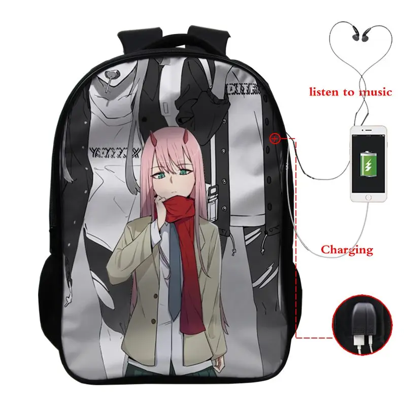 16 Inch Darling In The Franxx 3D Backpack Children Schoolbag Kawaii Zero Two Bookbag Student Backpacks Girls Usb Travel Backpack
16 Inch Darling In The Franxx 3D Backpack Children Schoolbag Kawaii Zero Two Bookbag Student Backpacks Girls Usb Travel Backpack