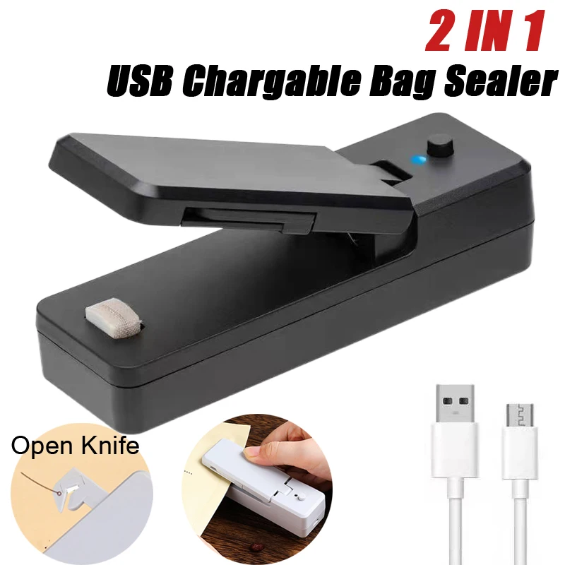 USB Mini Sealer 2-in-1 Heat Sealers Rechargeable Handheld Heat Sealers With Cutter Knife Cutter for Plastic Bag Food Storage
USB Mini Sealer 2-in-1 Heat Sealers Rechargeable Handheld Heat Sealers With Cutter Knife Cutter for Plastic Bag Food Storage