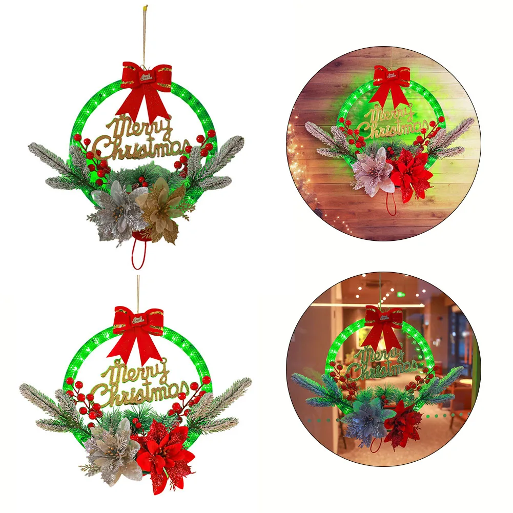 1pc Christmas Wreath LED Christmas Hanging Decor Simulated Pine Needles Glowing Wreath Home Decoration 28x30cm
1pc Christmas Wreath LED Christmas Hanging Decor Simulated Pine Needles Glowing Wreath Home Decoration 28x30cm