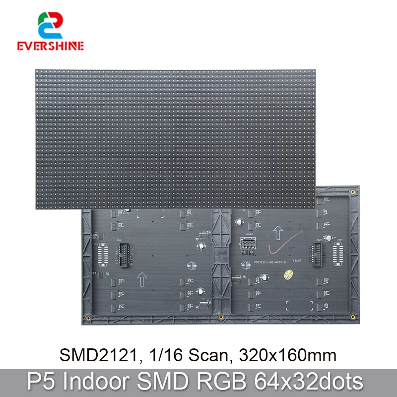 

LED Full-Color Indoor P5 320*160mm SMD2121 64x32 Pixesl Light 1/16Scan Display Module Video Wall RGB Screen Advertising Display