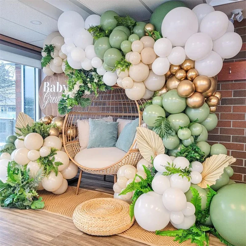 105Pcs Olive Sage Green Metallic Balloons Garland Arch Kit for Wedding Engagement Baby Shower Jungle Birthday Party Decorations
105Pcs Olive Sage Green Metallic Balloons Garland Arch Kit for Wedding Engagement Baby Shower Jungle Birthday Party Decorations