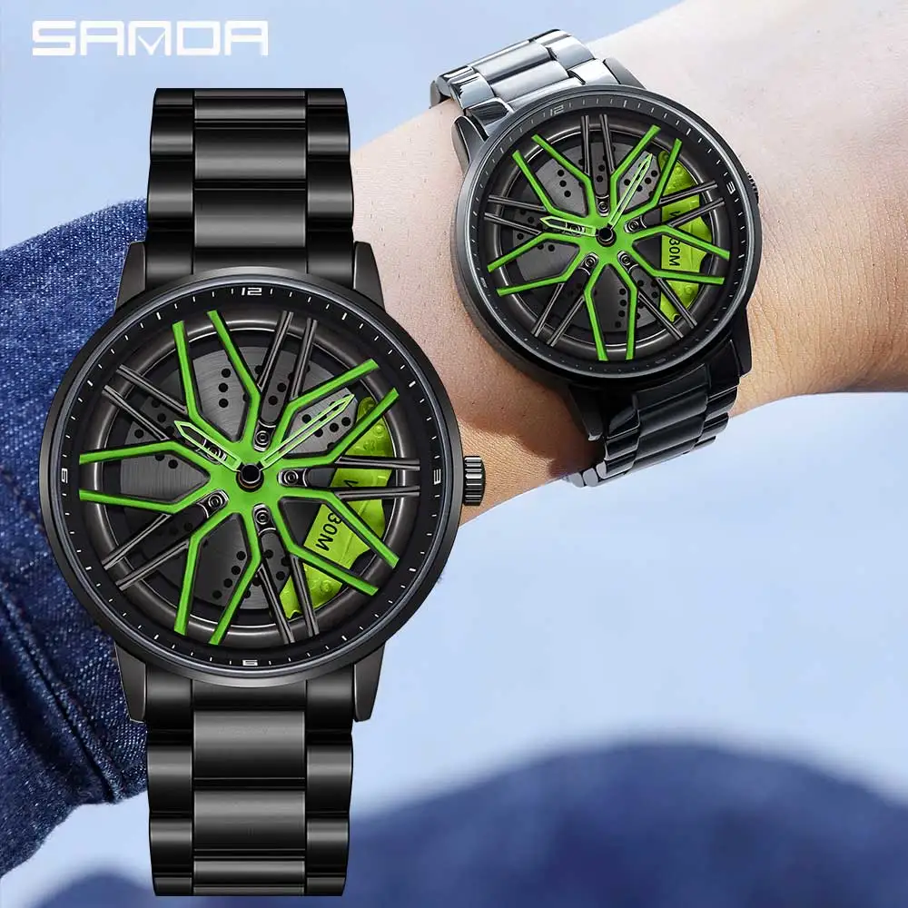 

Часы мужские наручные с вращающимся на 360 градусов корпусом, водонепроницаемые, из нержавеющей стали