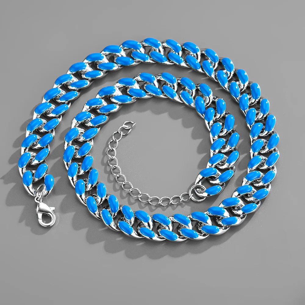 Hip Hop Klein Blue Iced Out Bling Cuban Link Chain Rapper Necklace For Men Women Link Choker Fashion Necklaces Charm Jewellery
Hip Hop Klein Blue Iced Out Bling Cuban Link Chain Rapper Necklace For Men Women Link Choker Fashion Necklaces Charm Jewellery