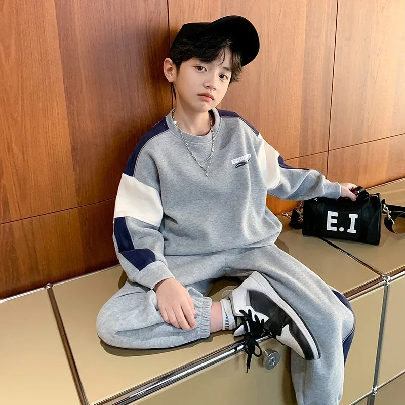 Spring Autumn Boy Contrast Alphabet Sweatshirt+Sweatpant Set School Kids Tracksuit Child Work Outfit Student Jogger Suit 5-16Yrs
Spring Autumn Boy Contrast Alphabet Sweatshirt+Sweatpant Set School Kids Tracksuit Child Work Outfit Student Jogger Suit 5-16Yrs