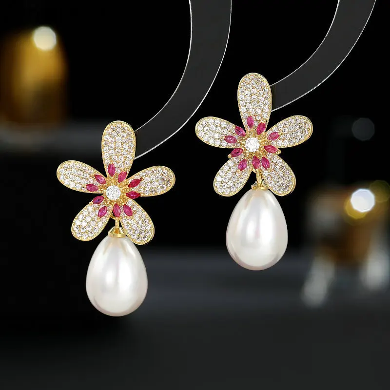 Draweye pearls earrings for women water drop flowers vintage elegant jewelry zircon luxury korean fashion pendientes mujer
Draweye pearls earrings for women water drop flowers vintage elegant jewelry zircon luxury korean fashion pendientes mujer