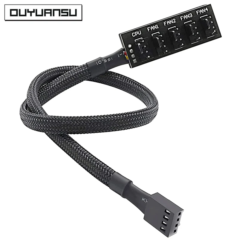 PWM Fan Hub PC CPU Cooling 4/3PIN Fan Power Cable Hub Adapter Sleeved Case Splitter for Computer Cooler Case Fans 1 to 5(40cm)
PWM Fan Hub PC CPU Cooling 4/3PIN Fan Power Cable Hub Adapter Sleeved Case Splitter for Computer Cooler Case Fans 1 to 5(40cm)
