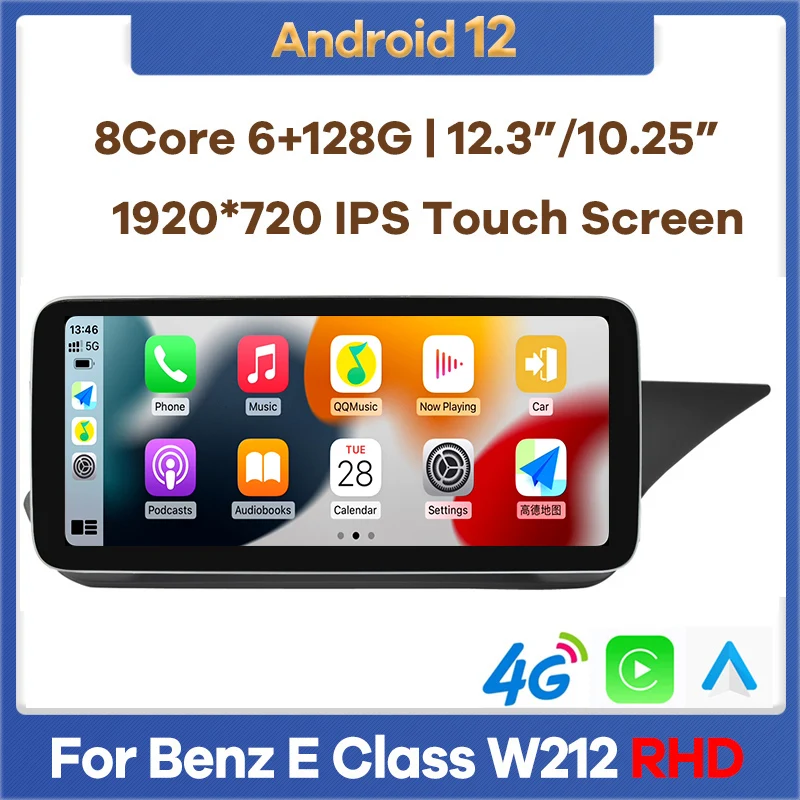 12.3" 8Core Andriod 12 Car Multimedia Player for Mercedes Benz E Class W212 2009-2015 RHD Auto Radio GPS Stereo Video CarPlay
12.3" 8Core Andriod 12 Car Multimedia Player for Mercedes Benz E Class W212 2009-2015 RHD Auto Radio GPS Stereo Video CarPlay