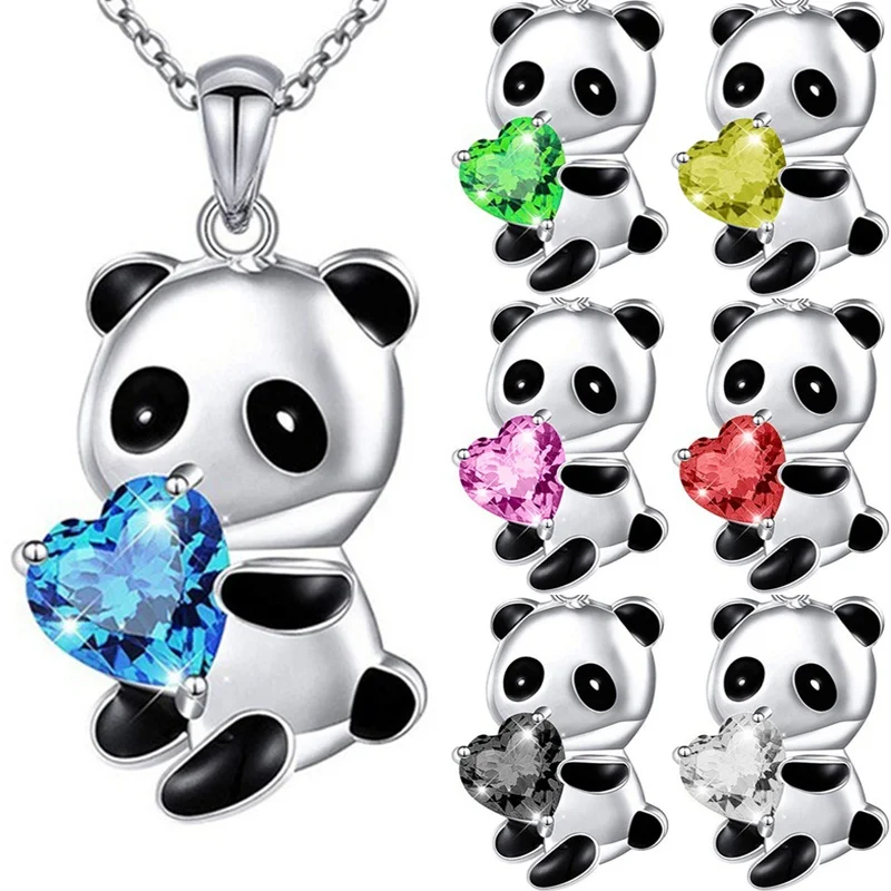 Accessories for Women Cute Panda Heart Necklace Zircon Rhinestone Crystal Pendant Chain for Women Luxury Jewelry Mother Day Gift
Accessories for Women Cute Panda Heart Necklace Zircon Rhinestone Crystal Pendant Chain for Women Luxury Jewelry Mother Day Gift