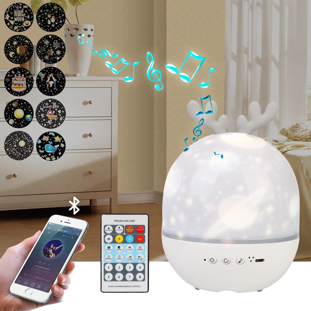 Rechargeable Rotate Colorful Star Kids Baby Gift Starry Sky Projector With BT Speaker Remote Controller Night Light
Rechargeable Rotate Colorful Star Kids Baby Gift Starry Sky Projector With BT Speaker Remote Controller Night Light
