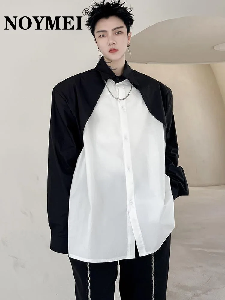 NOYMEI Niche Stitching Contrast Shirt Personalized Metal Chain Decorative Shirt Fashion 2023 Single Breasted Male Tops 9A4825
NOYMEI Niche Stitching Contrast Shirt Personalized Metal Chain Decorative Shirt Fashion 2023 Single Breasted Male Tops 9A4825