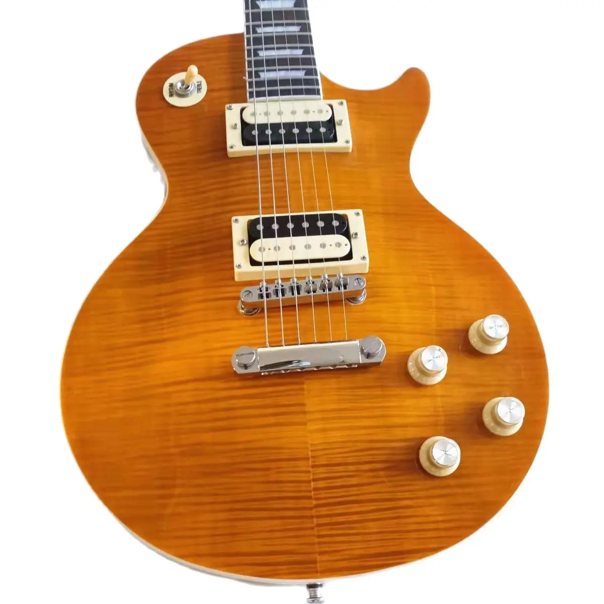 New!!! Transparent Yellow Color Standard LP Electric Guitar, Solid Body With Flame Maple Top ,Ebony Fretboard,
New!!! Transparent Yellow Color Standard LP Electric Guitar, Solid Body With Flame Maple Top ,Ebony Fretboard,