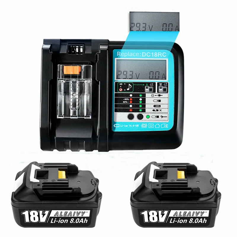 WIth LED Charger BL1860 Rechargeable Battery 18 V 8000mAh Lithium Ion for Makita 18v Battery 8Ah BL1840 BL1850 BL1830 BL1860
WIth LED Charger BL1860 Rechargeable Battery 18 V 8000mAh Lithium Ion for Makita 18v Battery 8Ah BL1840 BL1850 BL1830 BL1860