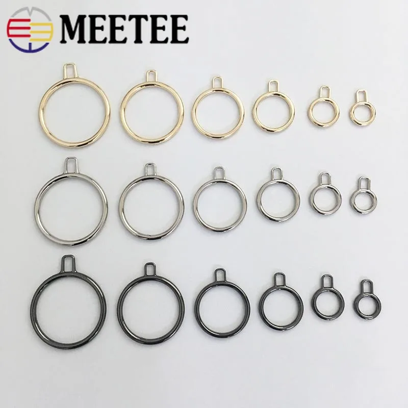 

10Pcs Meetee 11-40mm Metal O Ring Buckles for Zipper Pullers Coat Repair Kits Garment Backpack Zip Pull DIY Sewing Accessories