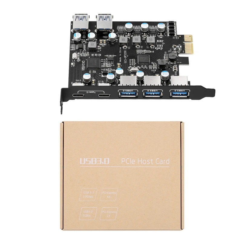 7-Port PCI-E To Type C (2), With 2 Rear Desktop PC PCI-E To USB 3.0 Expansion Card Rapid Expansion Card
7-Port PCI-E To Type C (2), With 2 Rear Desktop PC PCI-E To USB 3.0 Expansion Card Rapid Expansion Card