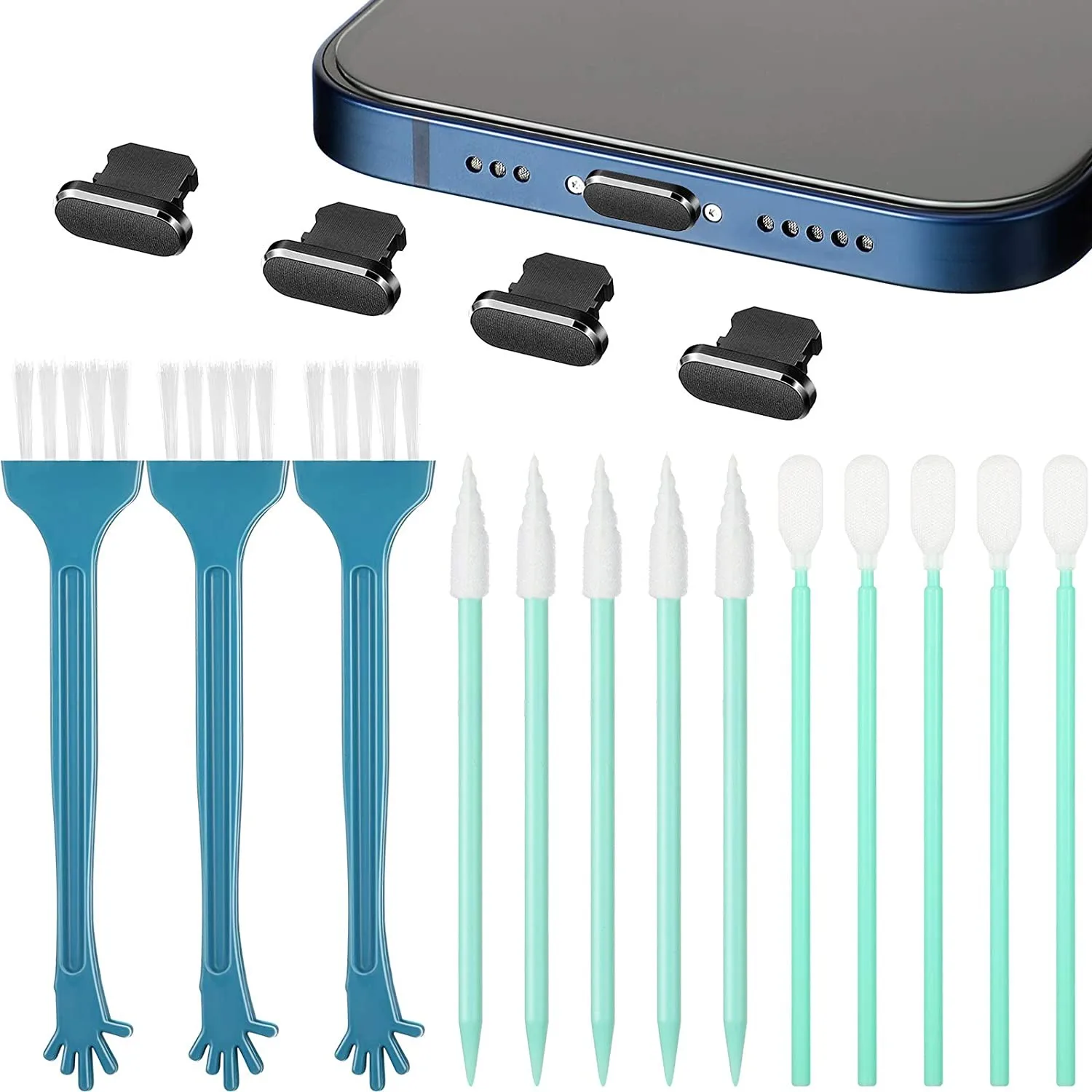 16PCS Metal Dust Plug For Iphone Includes 4 Dust Plugs 5 Phone Speaker Cleaning Brushes 5 Port Cleaning Brushes 2 Nylon Brushes
16PCS Metal Dust Plug For Iphone Includes 4 Dust Plugs 5 Phone Speaker Cleaning Brushes 5 Port Cleaning Brushes 2 Nylon Brushes