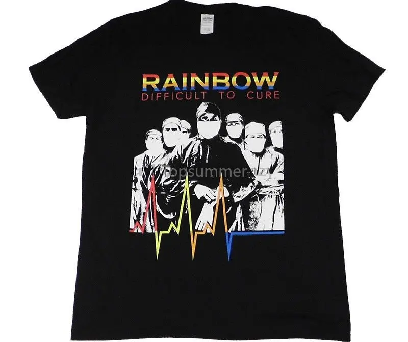 Rainbow Difficult To Cure Official T Shirt Men Large Ritchie Blackmore O-Neck Fashion Casual High Quality Print T-Shirt
Rainbow Difficult To Cure Official T Shirt Men Large Ritchie Blackmore O-Neck Fashion Casual High Quality Print T-Shirt