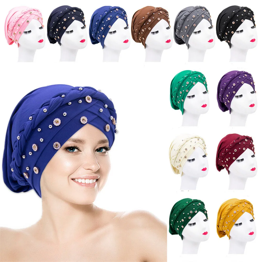 Women's Hair Care Turban Islamic Jersey Head Scarf Muslim Hijab Beads Braid Wrap Stretch Turban Hat Chemo Cap Head Wrap Bonnet
Women's Hair Care Turban Islamic Jersey Head Scarf Muslim Hijab Beads Braid Wrap Stretch Turban Hat Chemo Cap Head Wrap Bonnet
