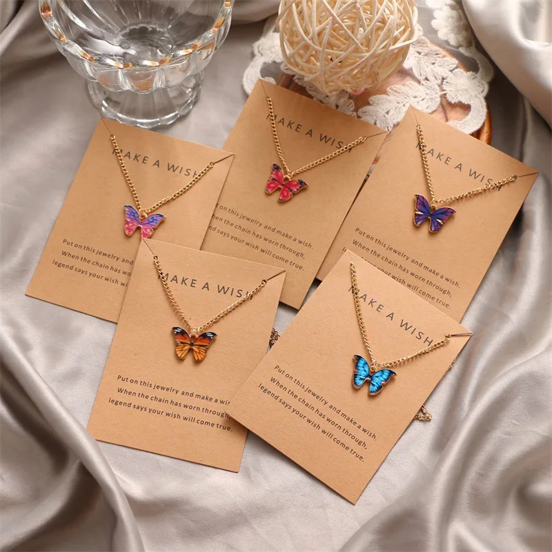 

Модное ожерелье с подвеской в виде бабочек простого цвета, чокер в стиле бохо, ожерелье для женщин и девушек, ювелирное изделие, подарок 2022