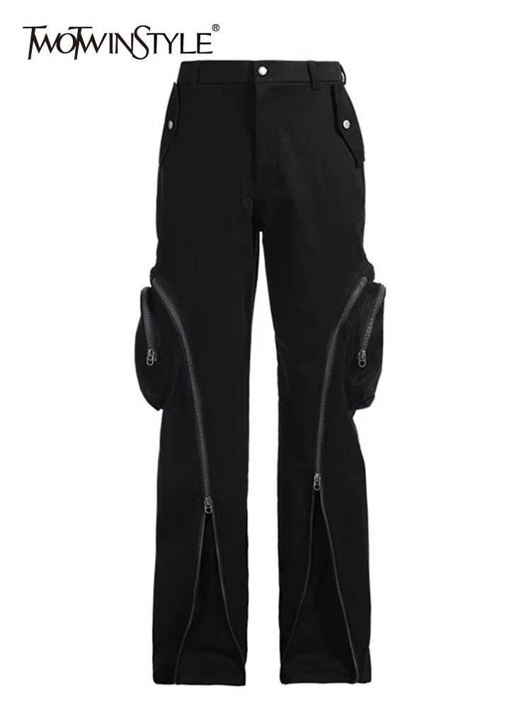 TWOTWINSTYLE Solid Casual Patchwork Pockets Safari Style Pants For Women High Waist Spliced Zipper Cargo Pant Female Fashion New
TWOTWINSTYLE Solid Casual Patchwork Pockets Safari Style Pants For Women High Waist Spliced Zipper Cargo Pant Female Fashion New