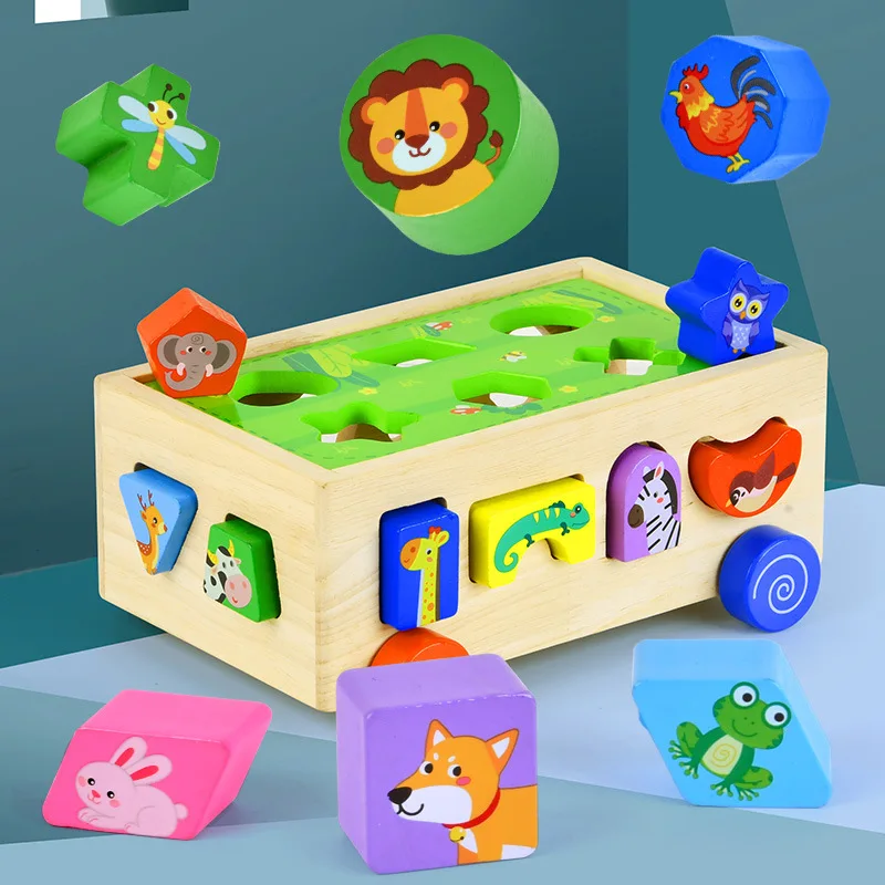 Children Montessori Education Toy Shape Animal Intelligence Car Matching Building Block Geometry Matching Cognitive Tractor Toys 
Children Montessori Education Toy Shape Animal Intelligence Car Matching Building Block Geometry Matching Cognitive Tractor Toys