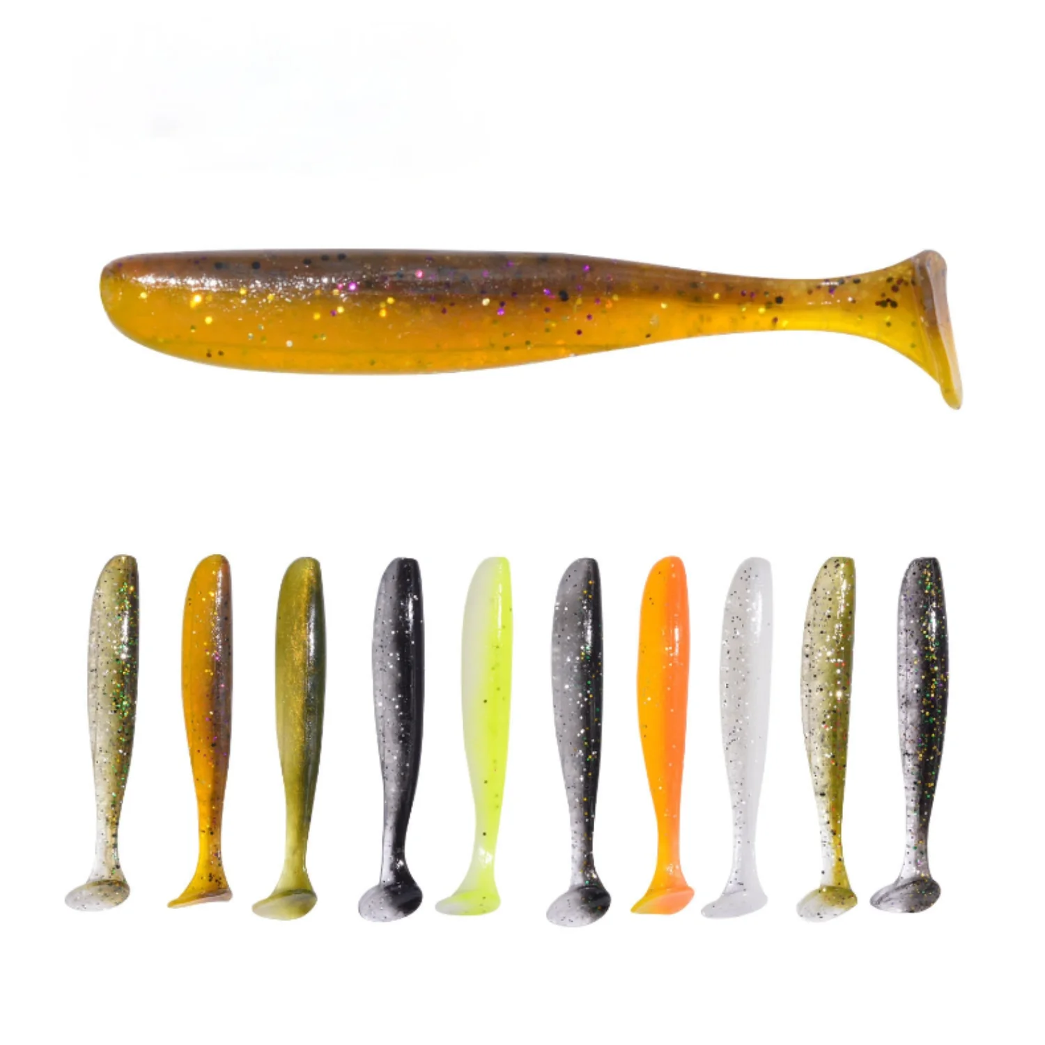 

Eel Soft Fishing Lure 68mm/2.3g 10pcs Tail Artificial Sea Bass Fishing Tackle Wobbler Predator Shad Bait Vinyl Raglou Swimbaits