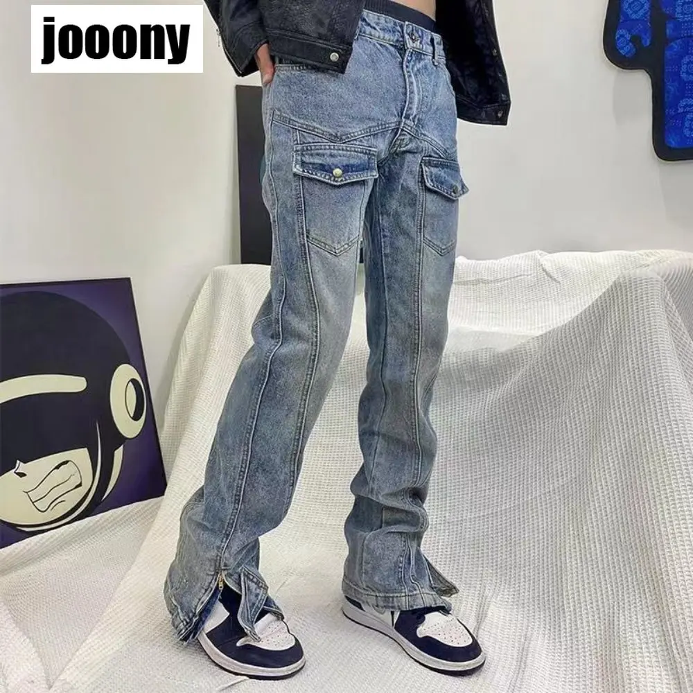 Джинсы-карго мужские с карманами, модные мешковатые брюки из денима, дизайнерская уличная одежда, для скейтборда, длиной с разрезом
Джинсы-карго мужские с карманами, модные мешковатые брюки из денима, дизайнерская уличная одежда, для скейтборда, длиной с разрезом