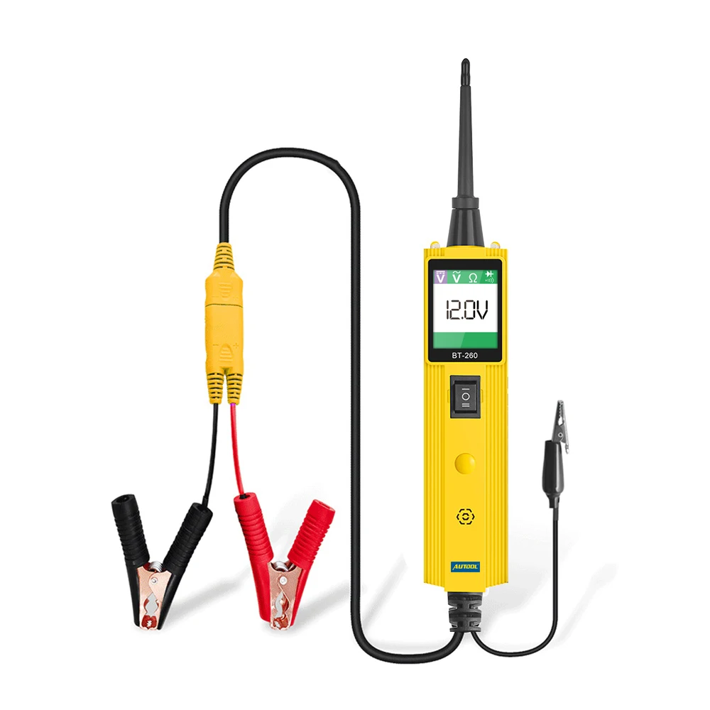 AUTOOL BT260 Car Circuit Tester Power Probe Automotive Scanner Electrical Auto LED Display Voltage Digital Diagnostic Tools
AUTOOL BT260 Car Circuit Tester Power Probe Automotive Scanner Electrical Auto LED Display Voltage Digital Diagnostic Tools