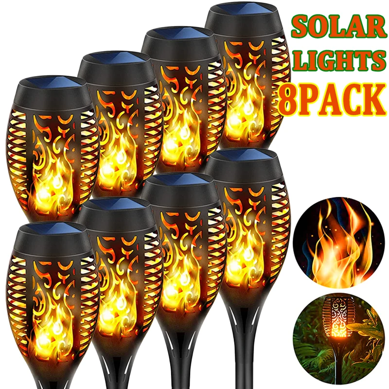 

Solar Torch Lights Outdoor LED Waterproof Landscape Garden Pathway Light with Dancing Flickering Flames Christmas Lights Decor