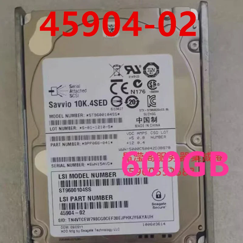 

Original Almost New Hard Disk For NETAPP 600GB SAS 2.5" 10K 64MB Server HDD For 45904-02 9PP066-041 ST9600104SS