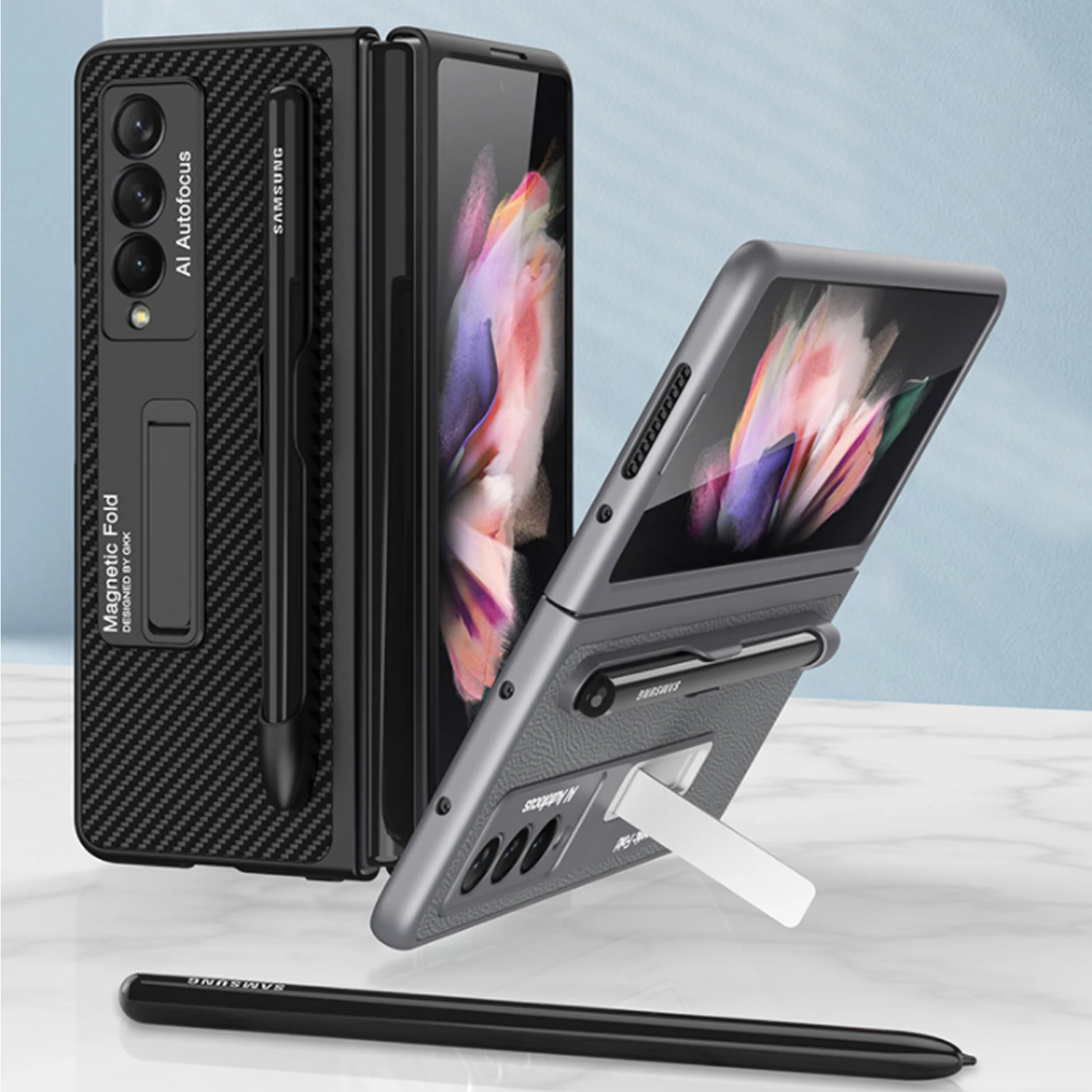 Чехол для Samsung Galaxy Z Fold 3 из углеродного волокна со слотом для ручки, магнитный держатель-подставка для Z Fold 3, защитный кожаный чехол для телеф...
Чехол для Samsung Galaxy Z Fold 3 из углеродного волокна со слотом для ручки, магнитный держатель-подставка для Z Fold 3, защитный кожаный чехол для телеф...