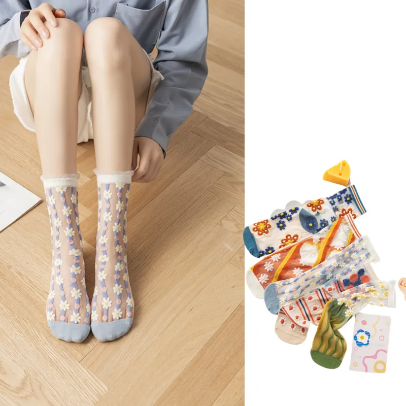 Summer Glass Socks Women Flowers Ins Tide To The Sun Decane Thin Women's Socks Tube Crystal Stockings
Summer Glass Socks Women Flowers Ins Tide To The Sun Decane Thin Women's Socks Tube Crystal Stockings