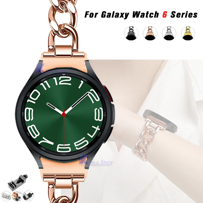 Ремешок из нержавеющей стали для Samsung Watch 6 44 мм 40 мм, металлический браслет без зазора для Galaxy Watch 6 Classic 47 мм 43 мм 
Ремешок из нержавеющей стали для Samsung Watch 6 44 мм 40 мм, металлический браслет без зазора для Galaxy Watch 6 Classic 47 мм 43 мм