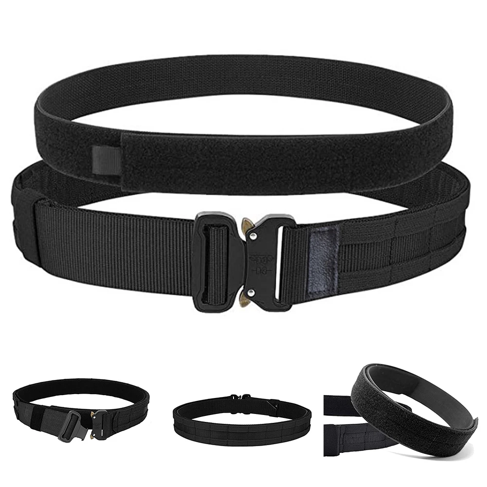 Tactical Double Belt Adjustable For-Velcro Inner And Outer Waist Belts Outdoor Military Hunting Double Layer Training Belt
Tactical Double Belt Adjustable For-Velcro Inner And Outer Waist Belts Outdoor Military Hunting Double Layer Training Belt