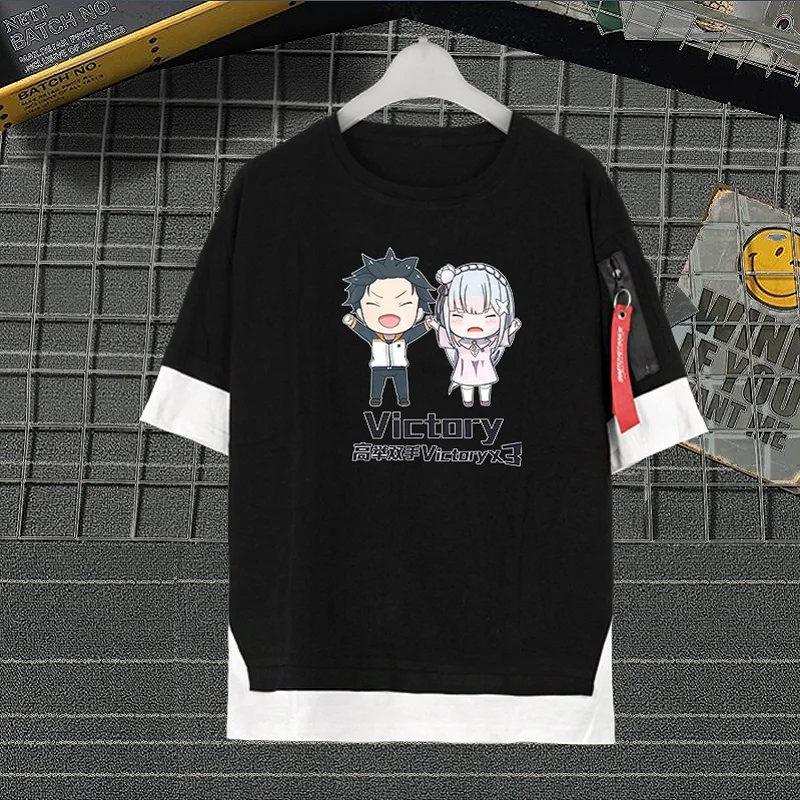 Re:Life In A Different World From Zero Loose T shirt Re:Zero Cosplay Fake Two-piece t-shirt summer tshirt oversize Tops
Re:Life In A Different World From Zero Loose T shirt Re:Zero Cosplay Fake Two-piece t-shirt summer tshirt oversize Tops
