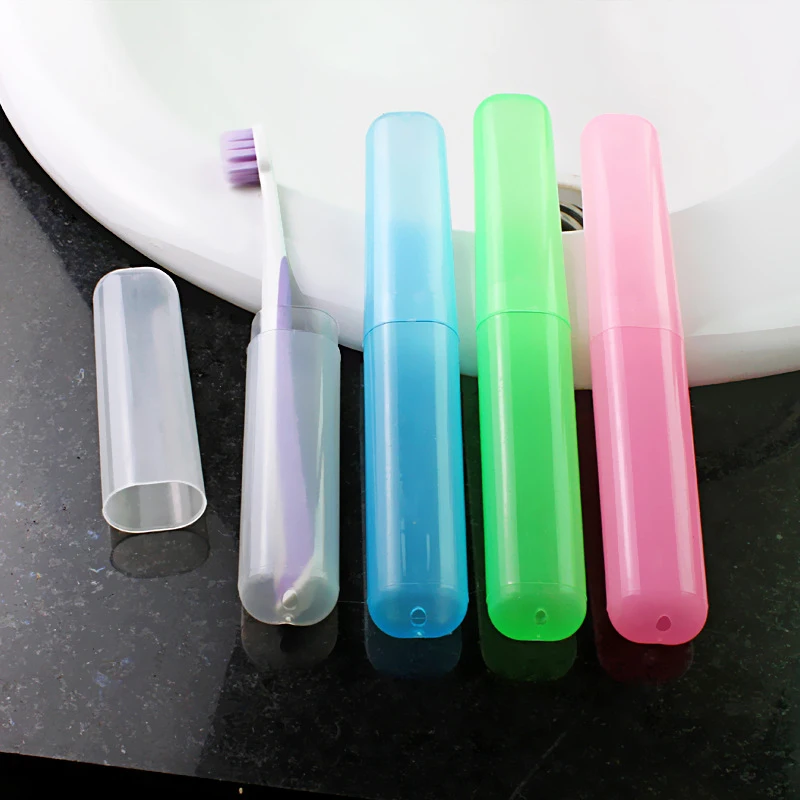 

1pc Portable Candy Color Toothbrush Box Tube Toothbrush Protector Cover Case Dustproof Storage Box Travel Organizer Case