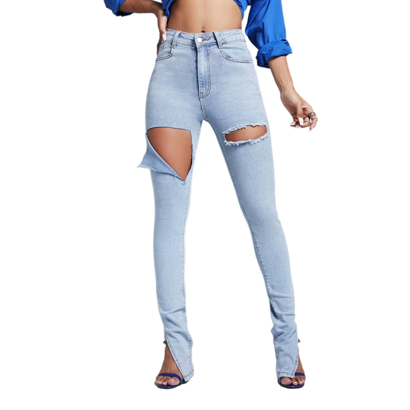 Women Elastic Skinny Pencil Jeans Leggins Split Flared Trousers Pants 2022 Hole Tight Bell Bottom Pants With Slits On The Side
Women Elastic Skinny Pencil Jeans Leggins Split Flared Trousers Pants 2022 Hole Tight Bell Bottom Pants With Slits On The Side